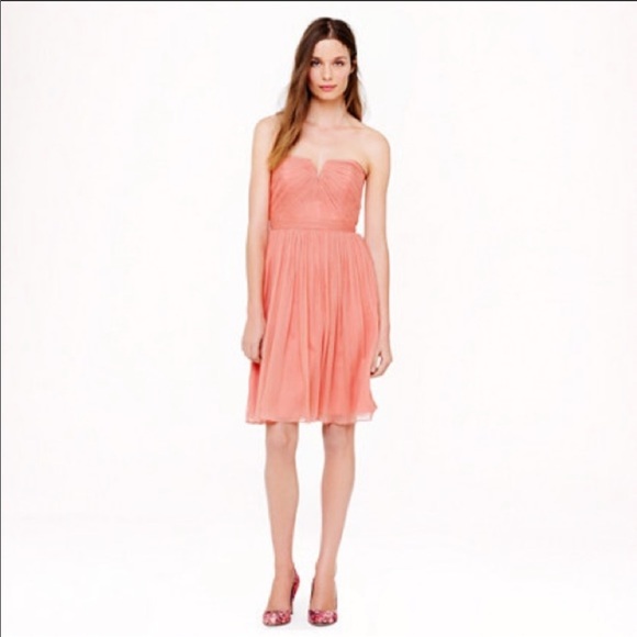 J Crew Nadia silk chiffon dress in dusty rose - Picture 1 of 8